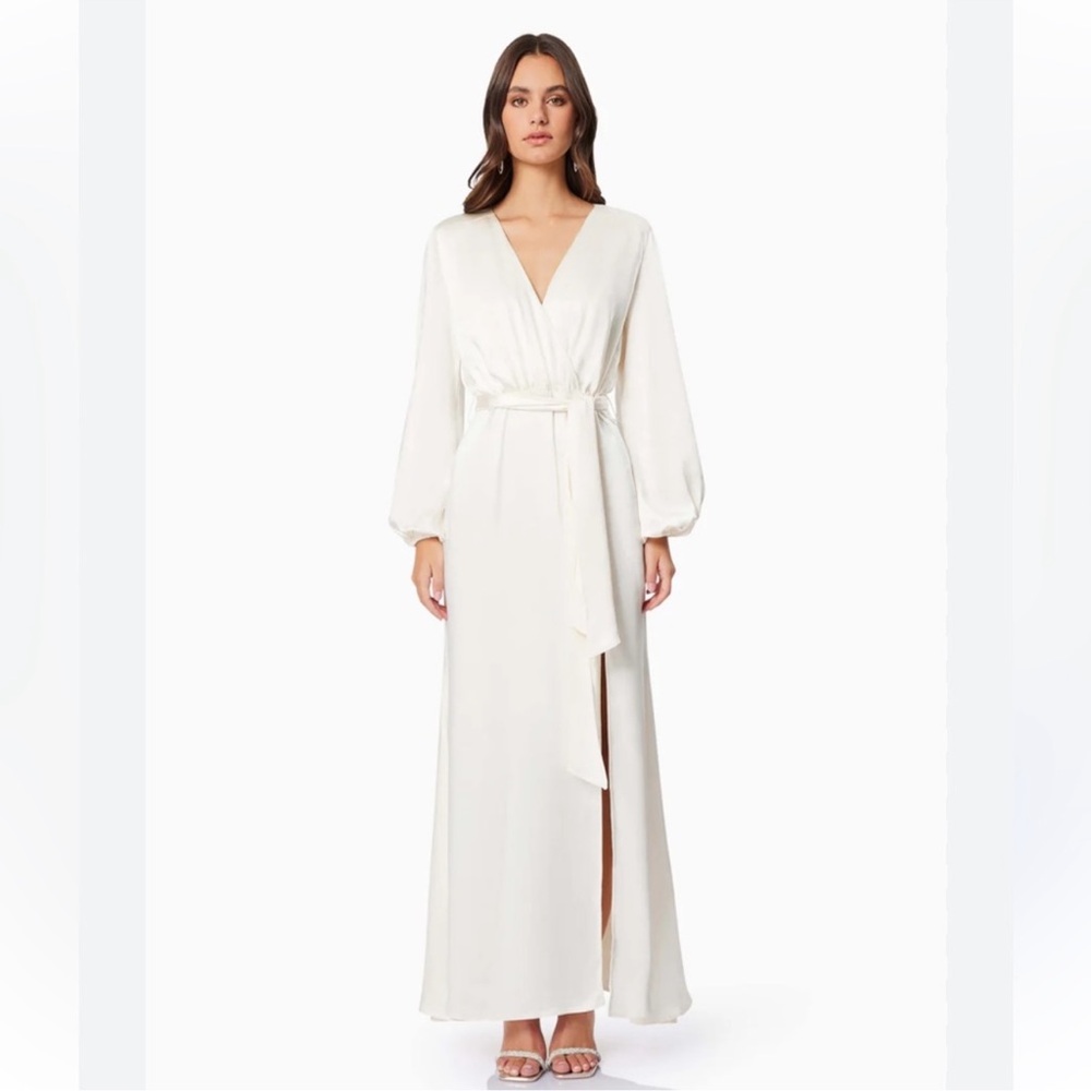 Elliatt Ivory Wrap Maxi Dress